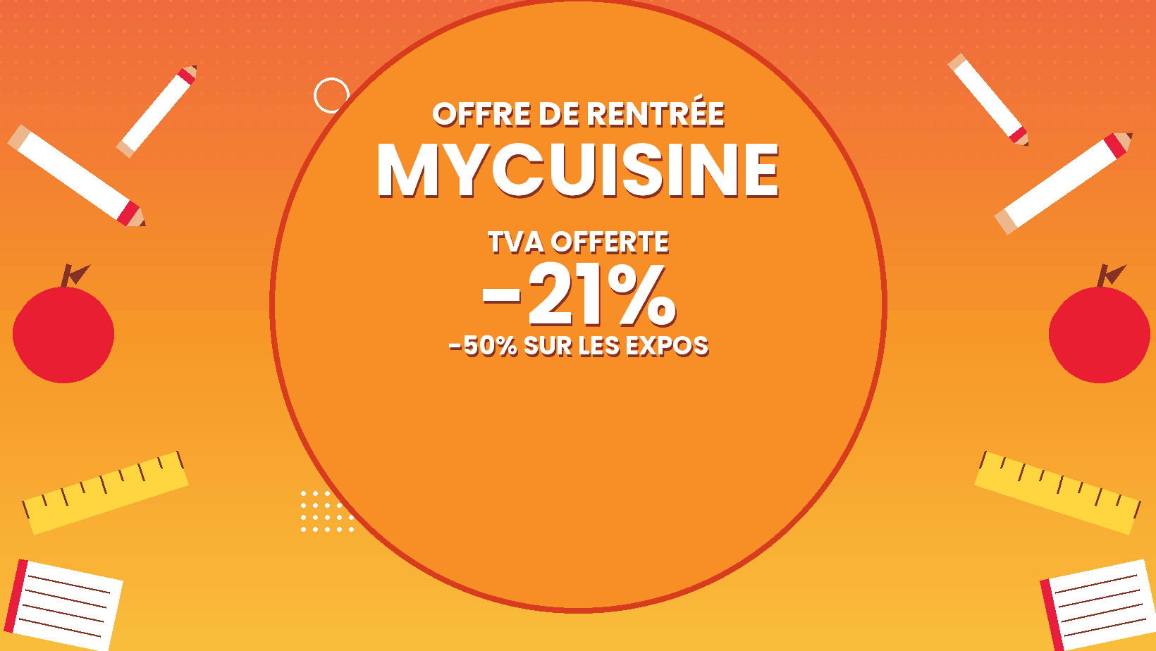Offre de rentrée MyCuisine Neupré — TVA offerte, jusqu'à −21%